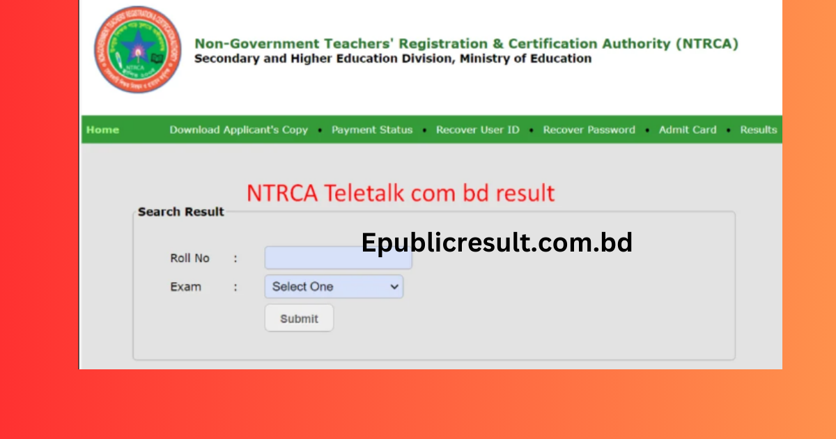 NTRCA Preliminary Result 2024