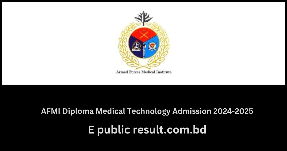 AFMI Medical Diploma Admission Circular Notice 2024-2025