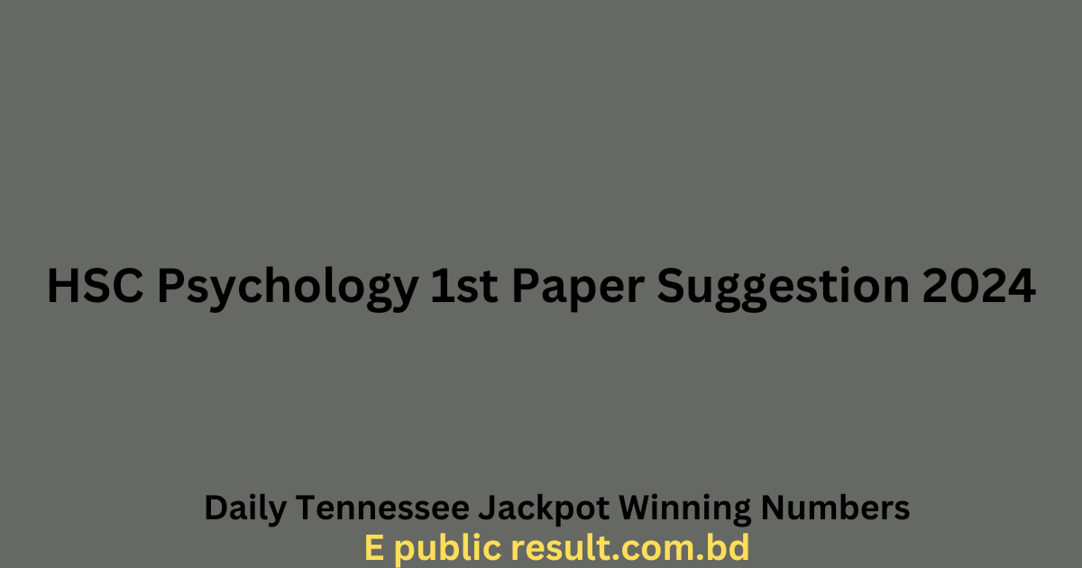 HSC Psychology 1st Paper Suggestion 2024